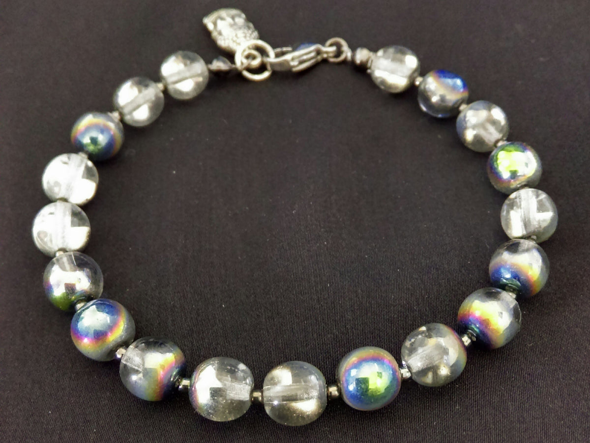 Clear Vitrail Bracelet // Glass Beaded Bracelet