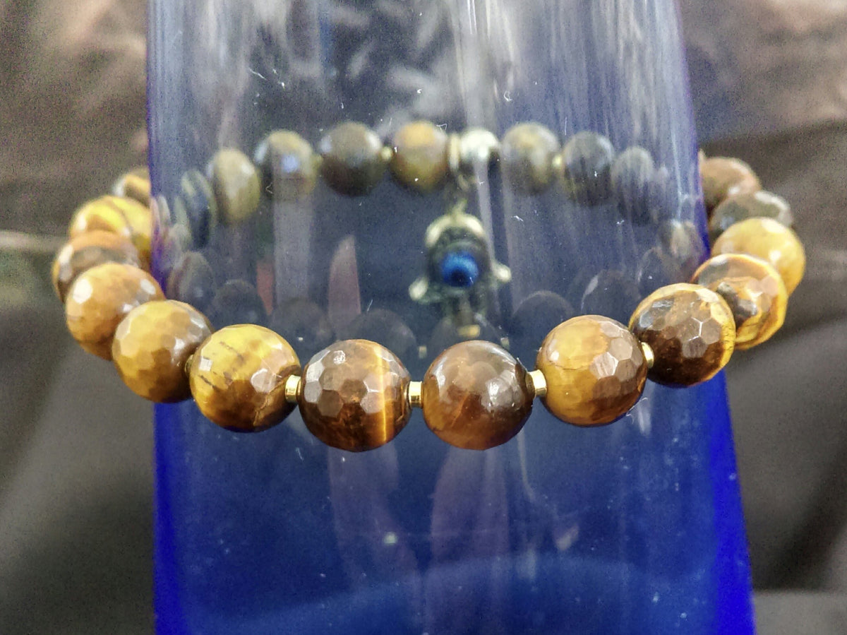 Tiger's Eye Faceted Stretch Bracelet // Gemstone Bracelet