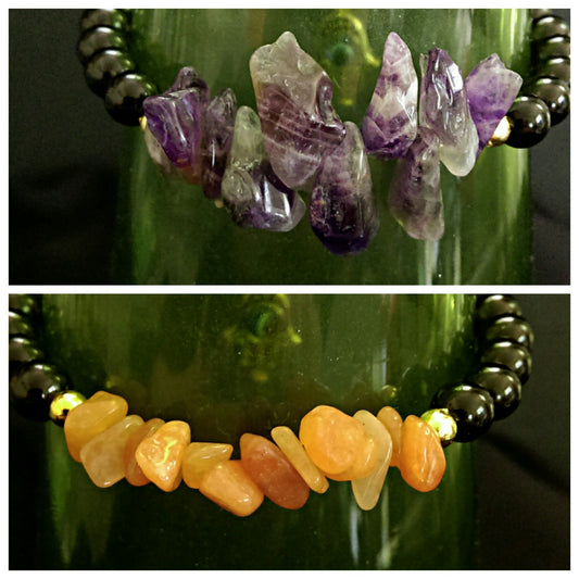 Natural Stone Stretch Bracelet // Gemstone Bracelet