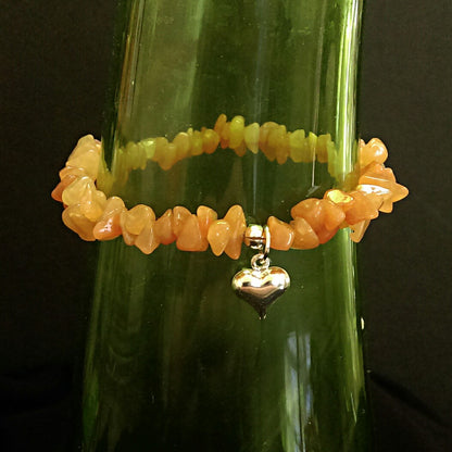 Red Aventurine Stretch Bracelet // Gemstone Bracelet