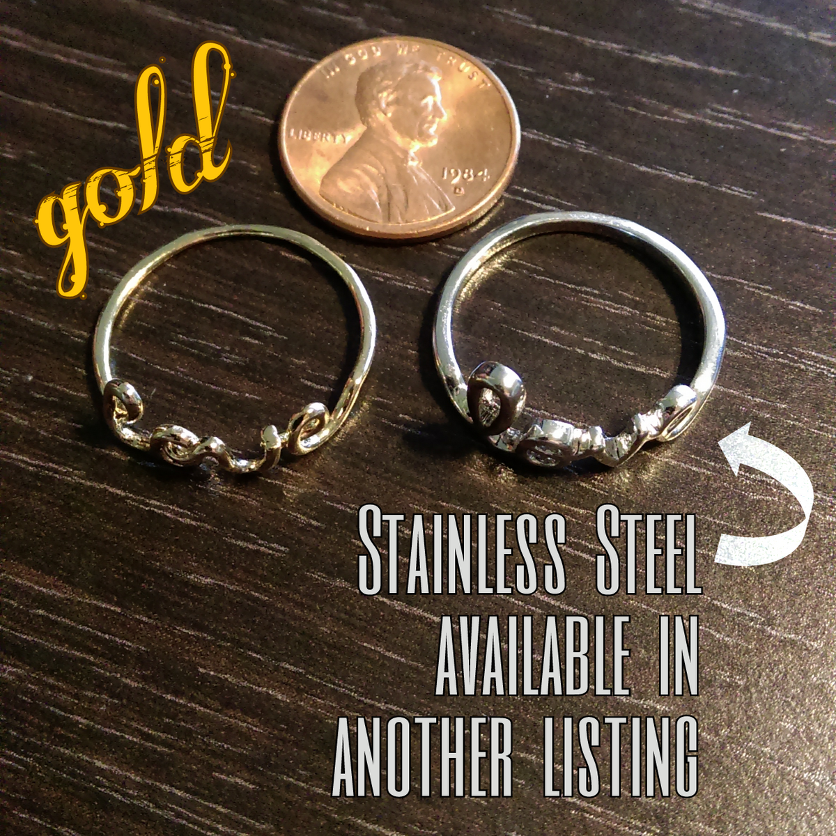 Love Ring // 16K Gold Plated Ring // Stackable Rings