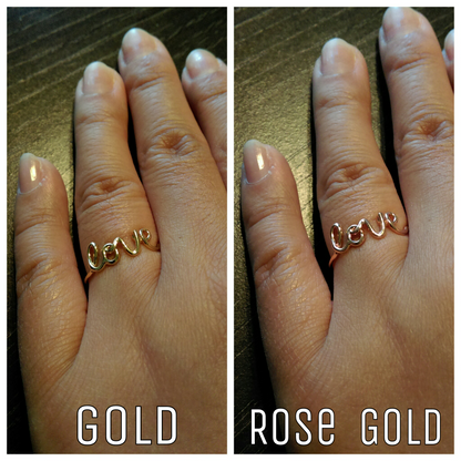 Love Ring // 16K Gold Plated Ring // Stackable Rings