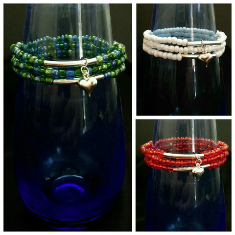 Stretchy Bracelet Set // Glass Seed Beaded Bracelet
