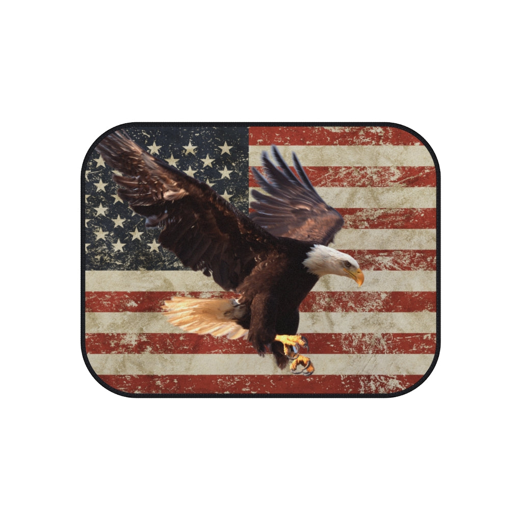 Distressed US Flag with Eagle Car Mats (Set of 4)