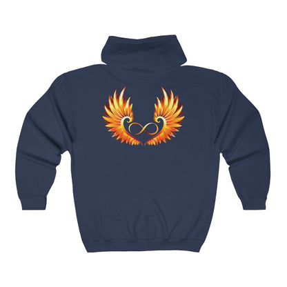 Love (with Phoenix Wings) Zip Hoodie