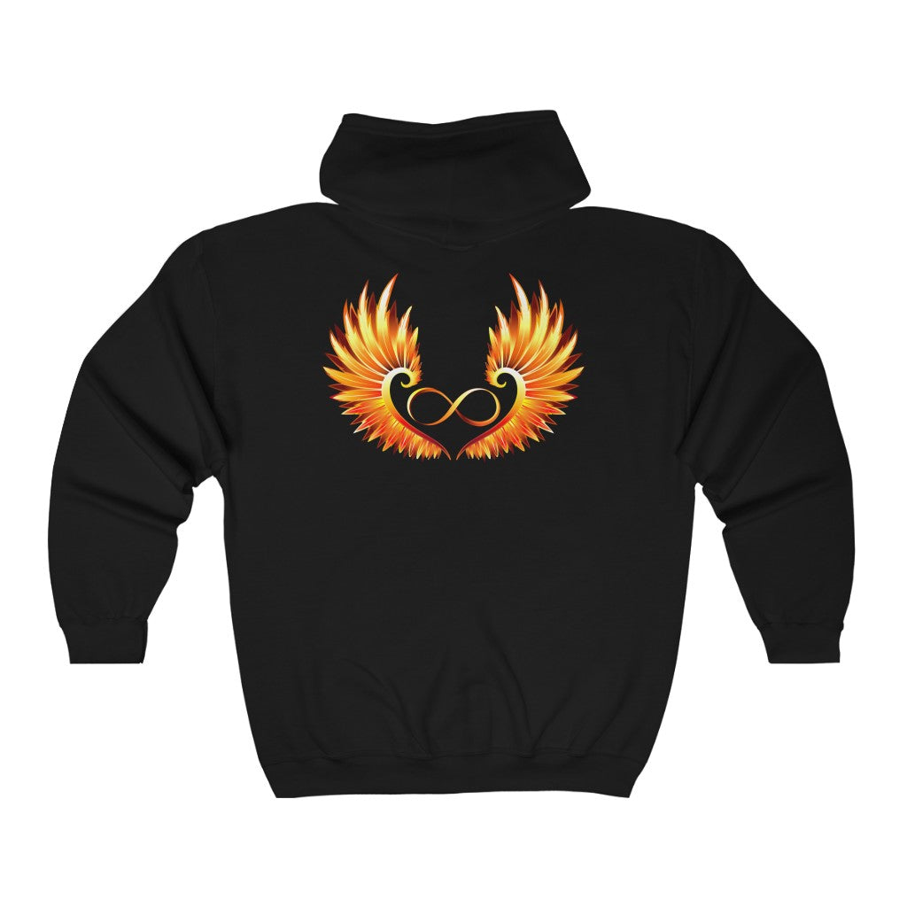 Love (with Phoenix Wings) Zip Hoodie