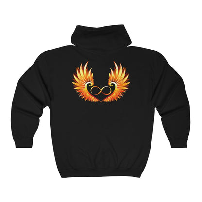 Love (with Phoenix Wings) Zip Hoodie