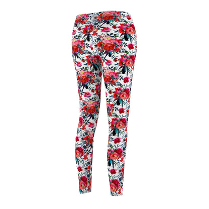 Cranberry and Navy Floral Leggings