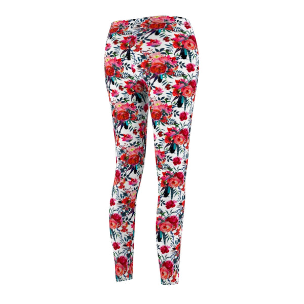 Cranberry and Navy Floral Leggings