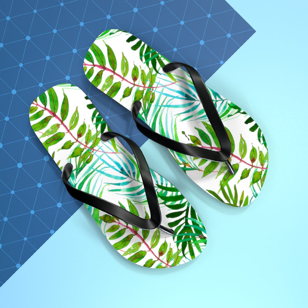 Tropical Leaves Flip Flops