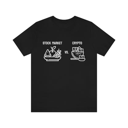 Stock Market vs. Crypto Tee