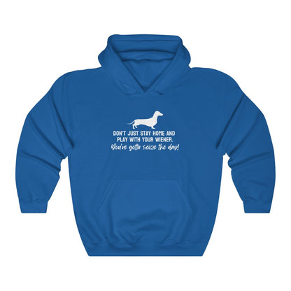 Don't just stay home and play with your wiener. You've gotta seize the day! Hoodie