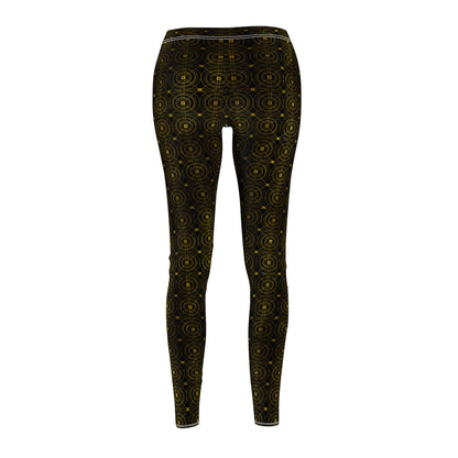 Gold Circles Black Leggings