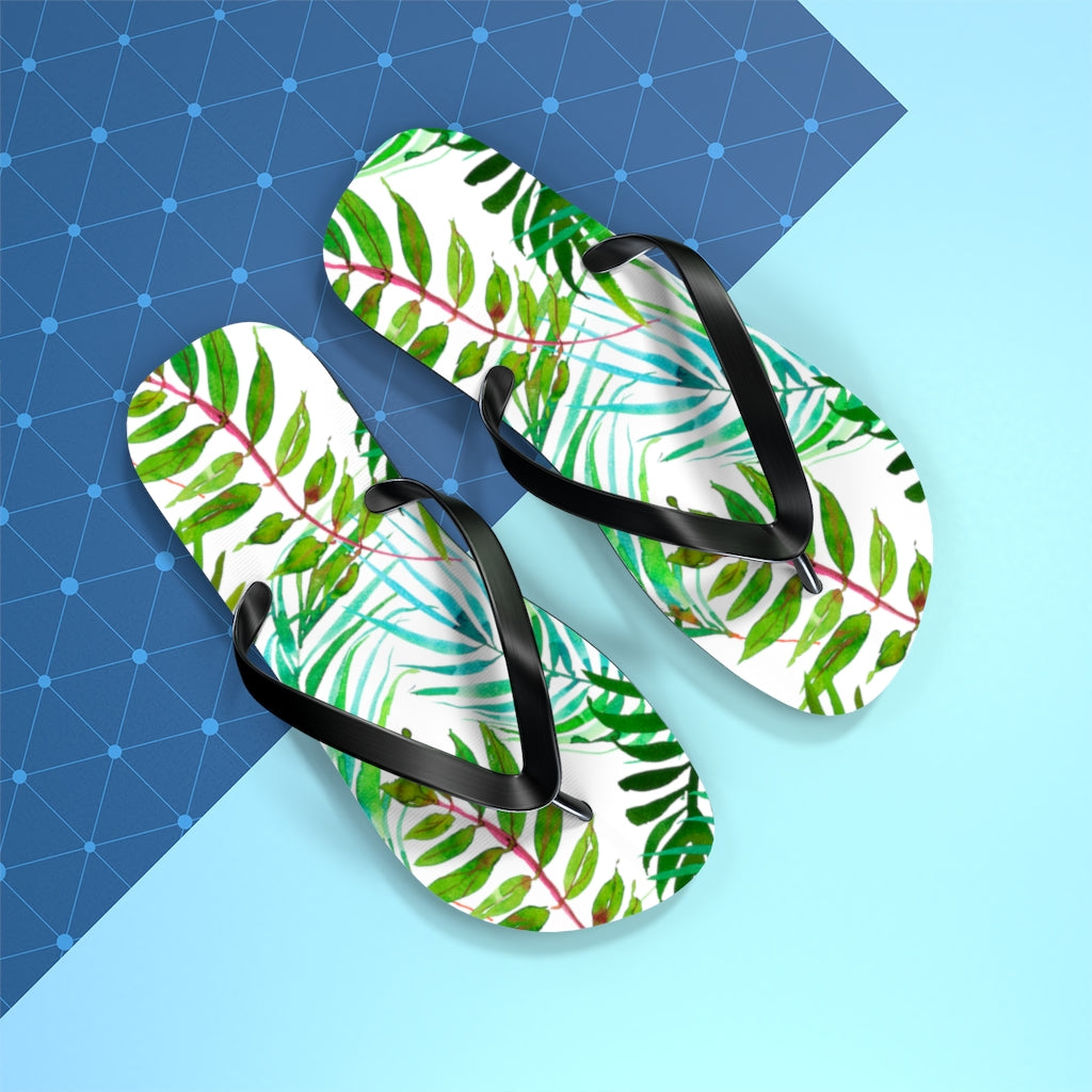 Tropical Leaves Flip Flops