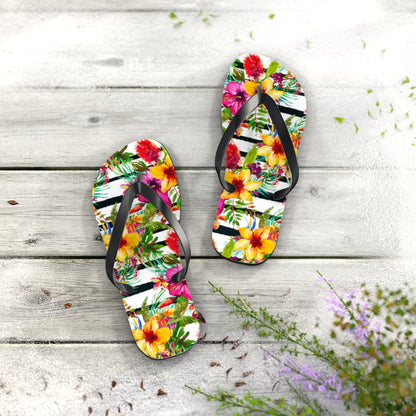 Tropical Flowers Flip Flops