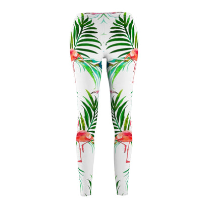 Flamingos and Tropical Leaves Leggings