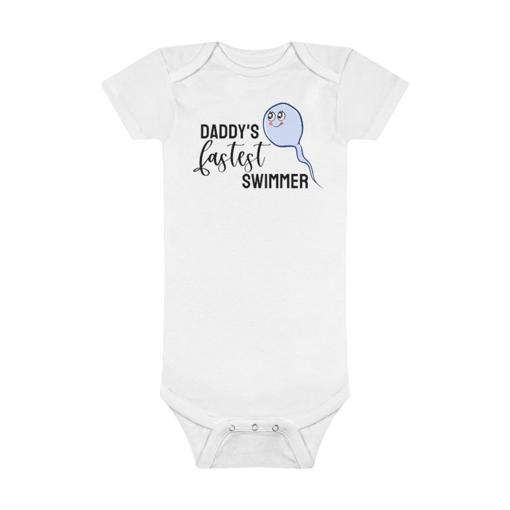 Daddy's Fastest Swimmer // Organic Baby Bodysuit