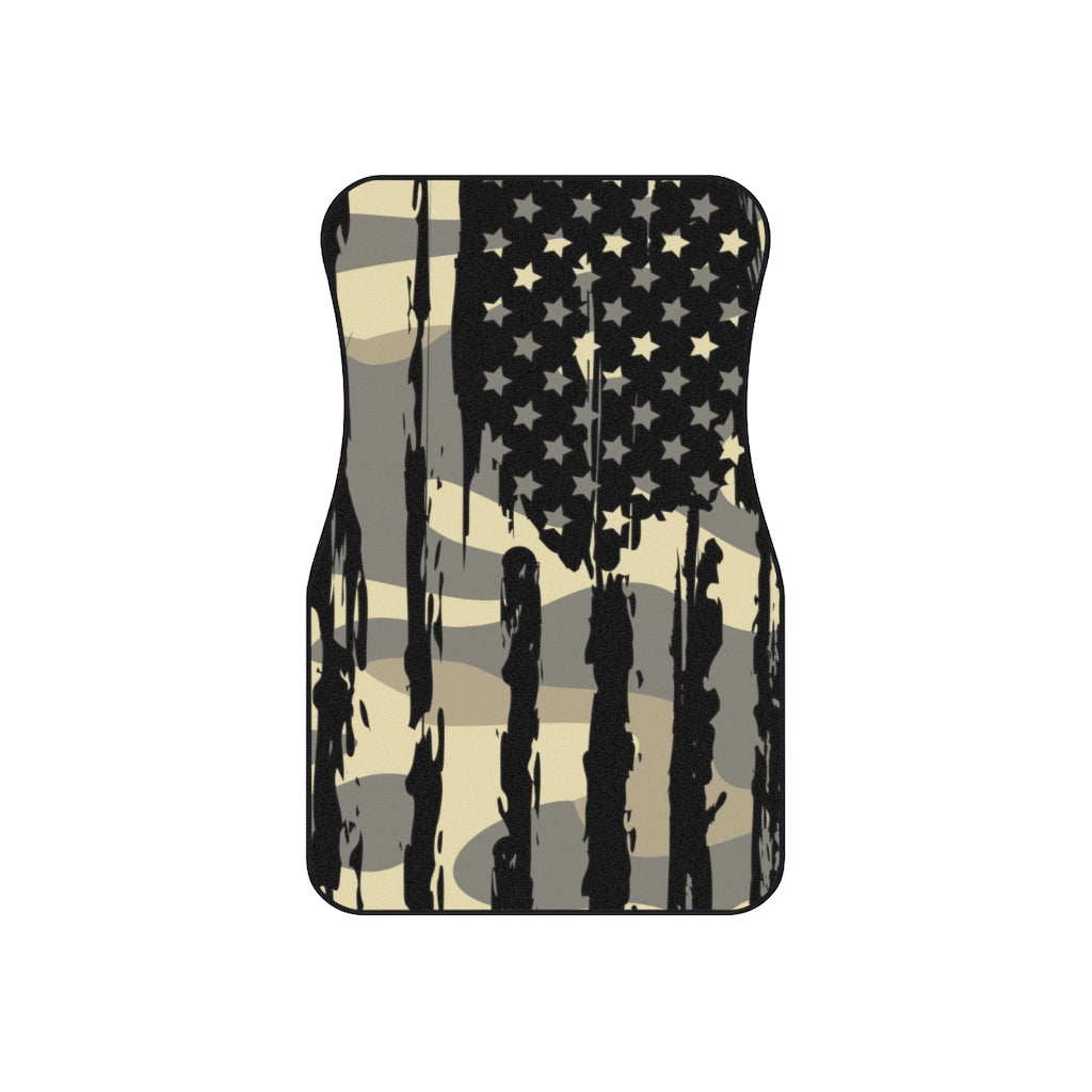 Distressed US Flag Camouflage Car Mats (Set of 4)