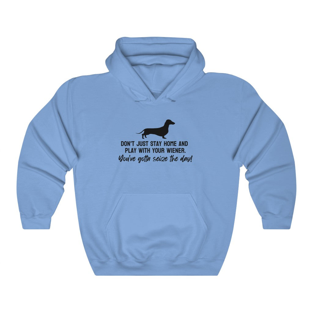 Don't just stay home and play with your wiener. You've gotta seize the day! Hoodie