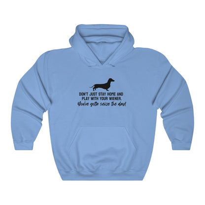 Don't just stay home and play with your wiener. You've gotta seize the day! Hoodie