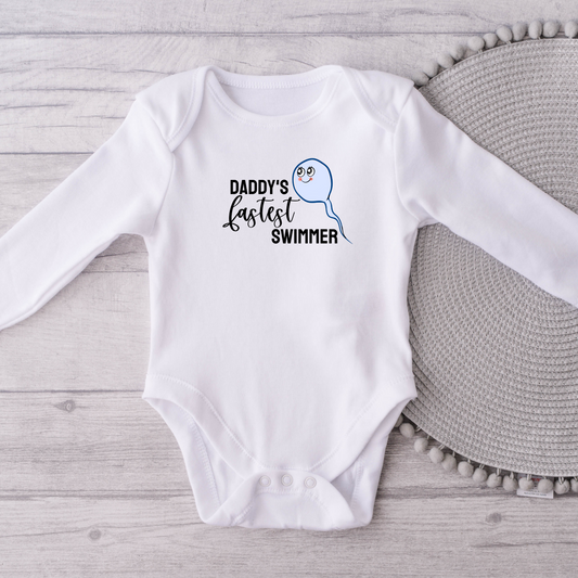 Daddy's Fastest Swimmer // Long Sleeve Bodysuit