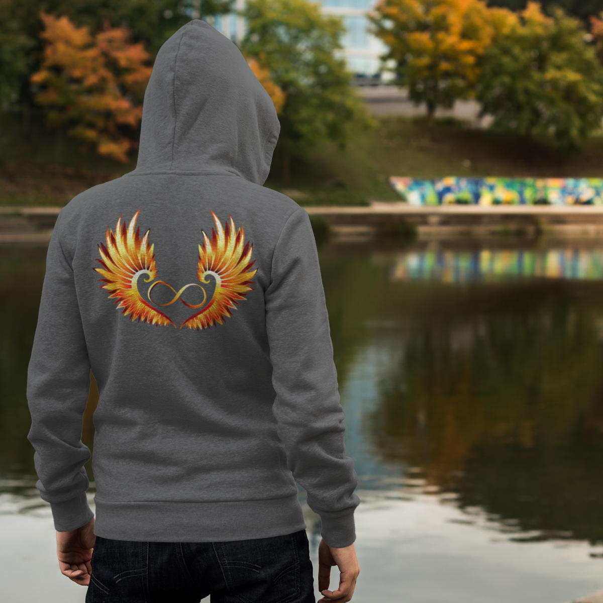 Love (with Phoenix Wings) Zip Hoodie